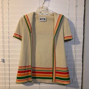 Vintage 70s short sleeve zip sweater